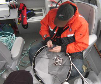 Préparation en vue du ramassage du plancton