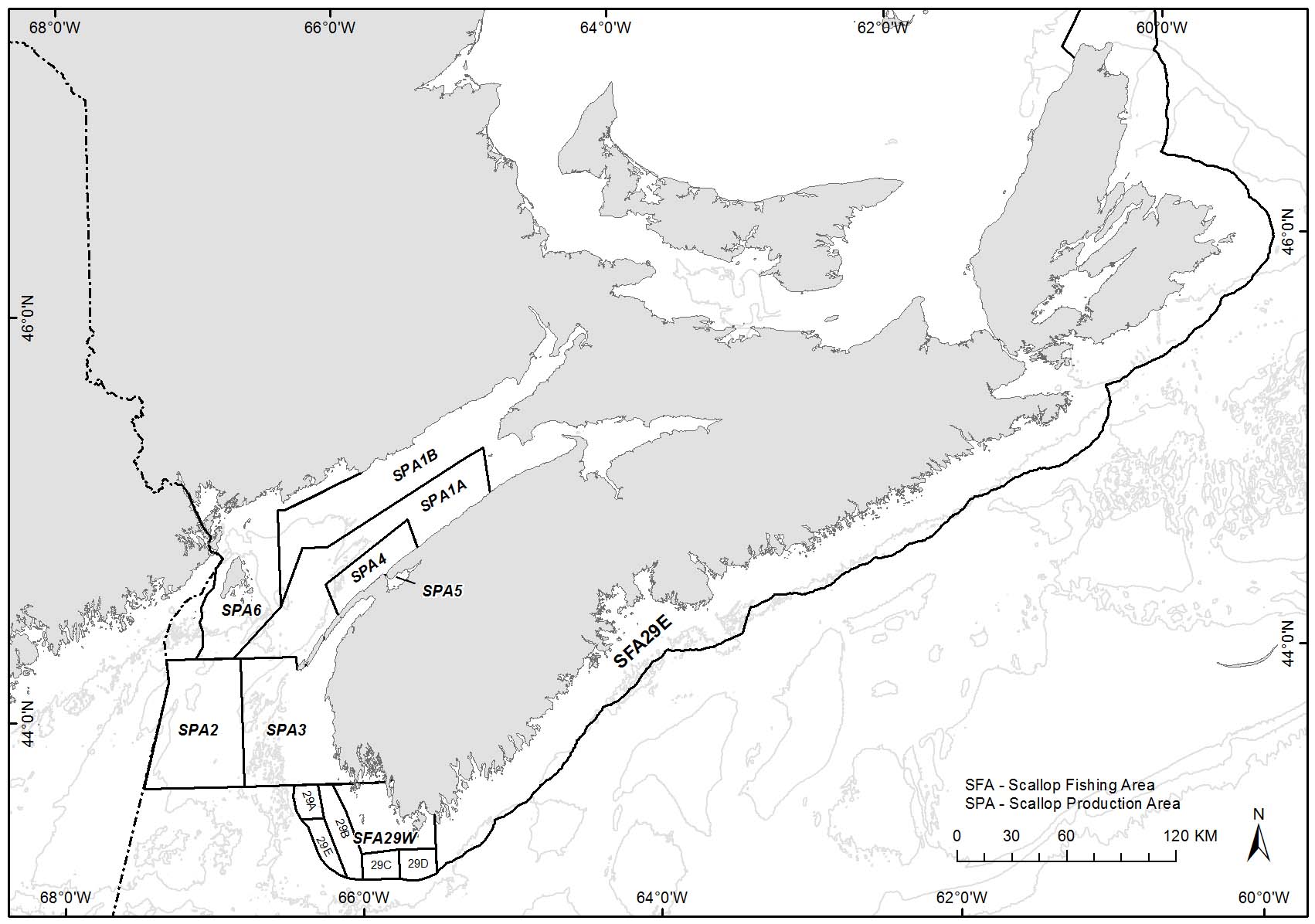 Map of Inshore Scallop Management Areas