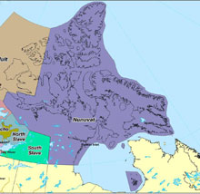 La superficie de la région du Nunavut est de plus de 1,9 million de kilomètres carrés. 