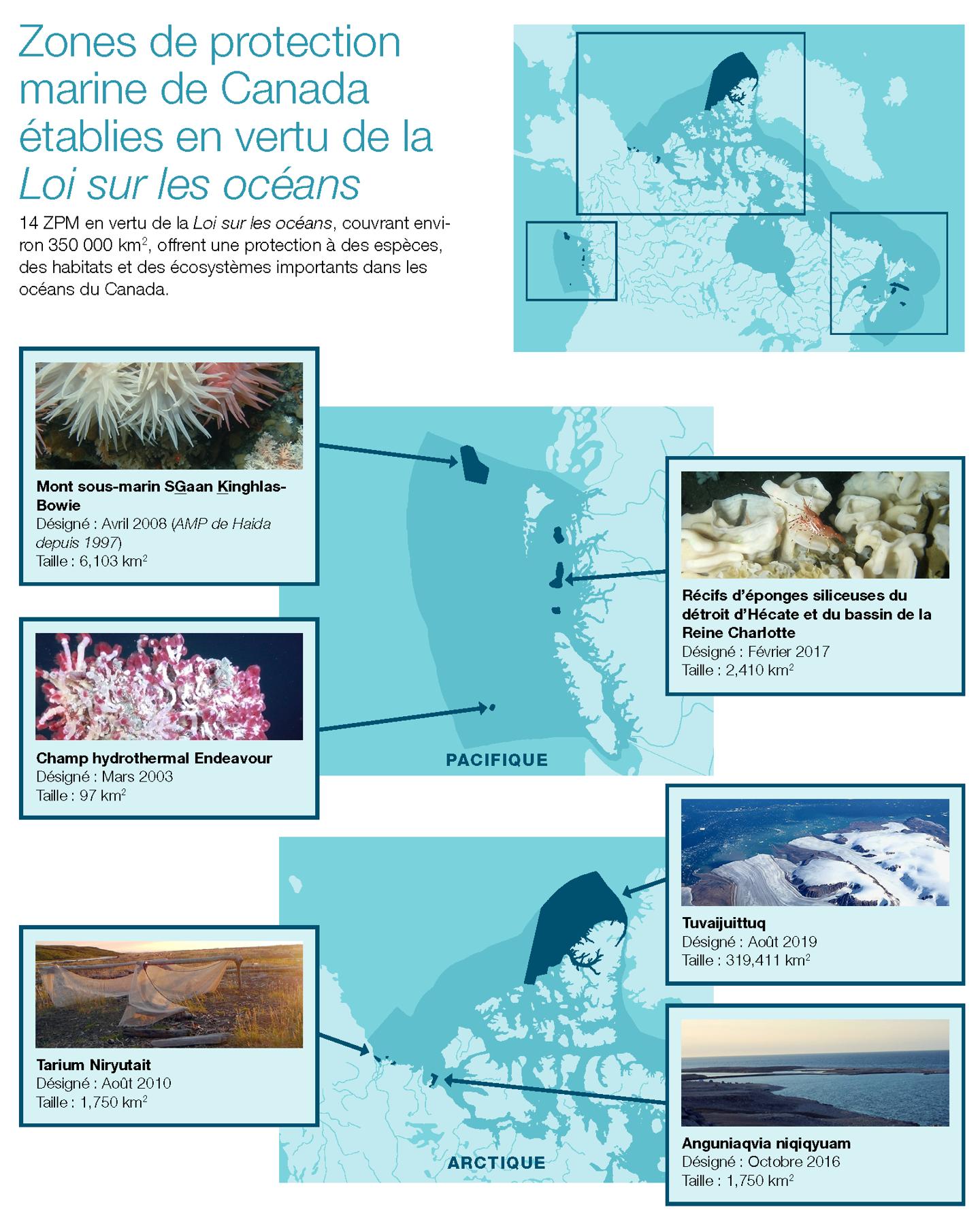 Infographie : ZPM établies en vertu de la Loi sur les océans