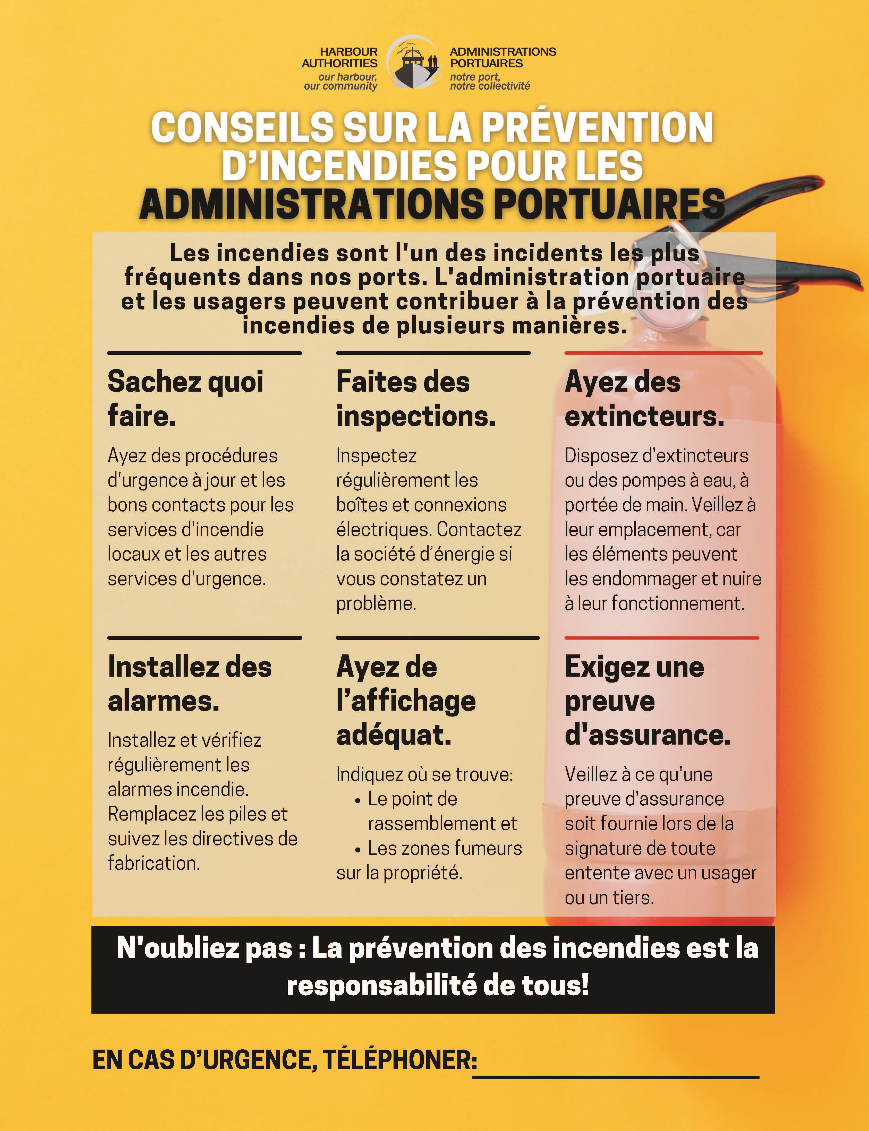 Affiche de prévention des incendies