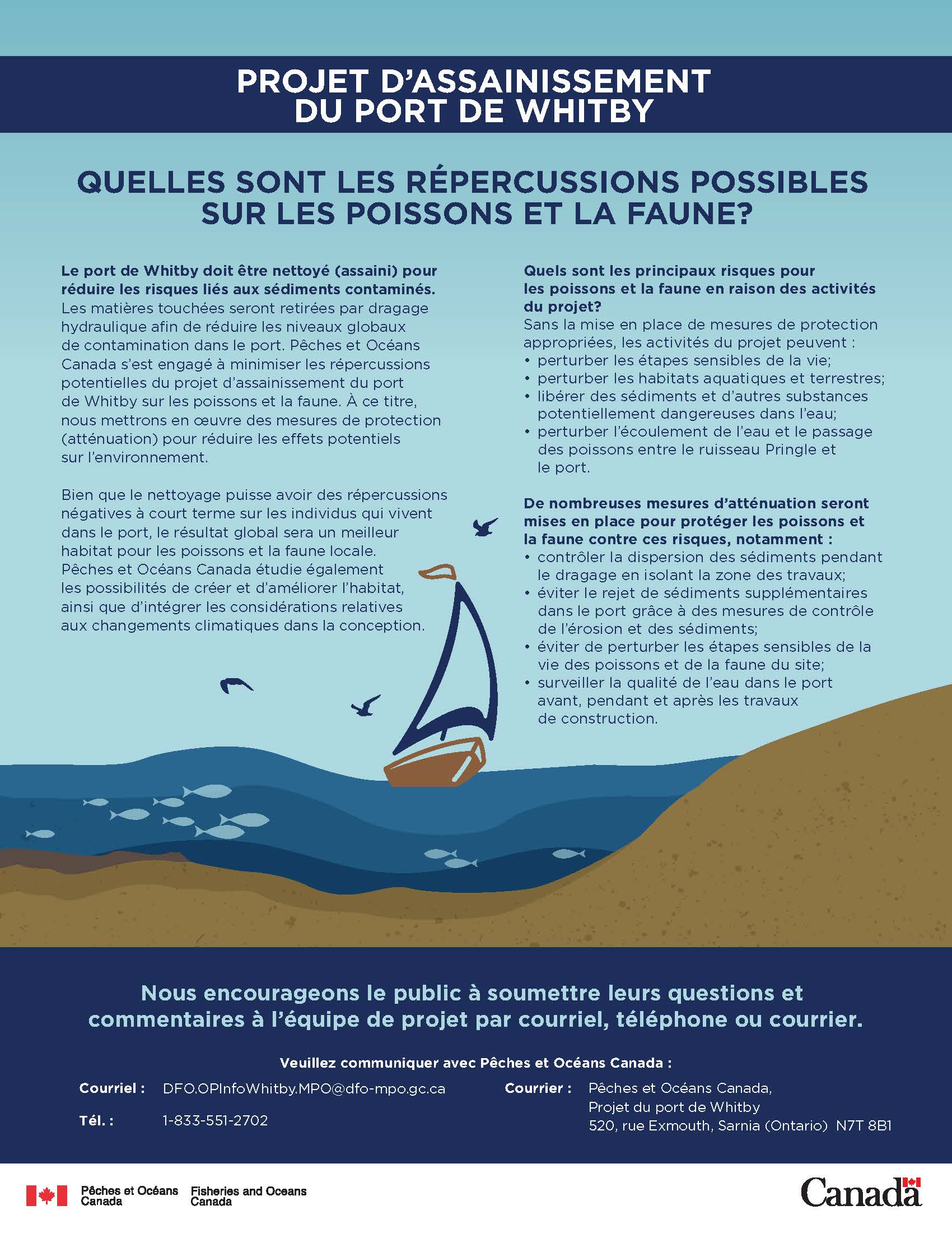 Quelles sont les répercussions possibles sur les poissons et la faune?
