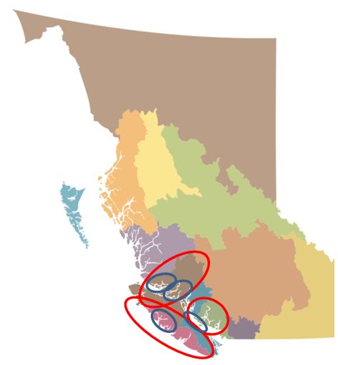 Illustration of the proposed nested or scaled approach to area-based aquaculture management in British Columbia.