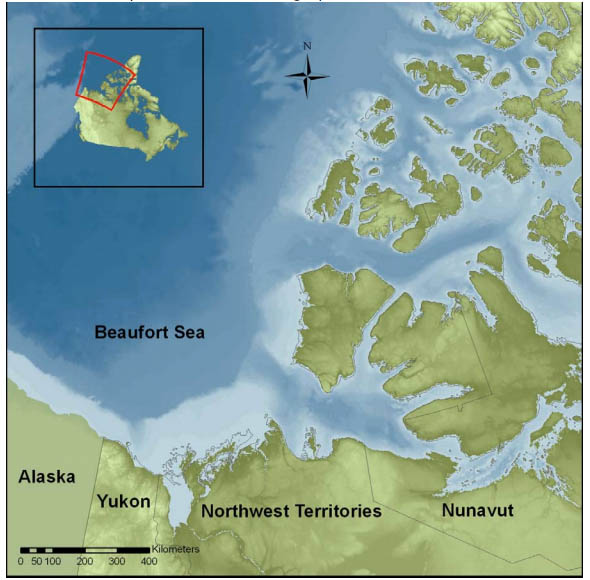 Carte de la zone du Plan de gestion intégrée de la mer de Beaufort.
