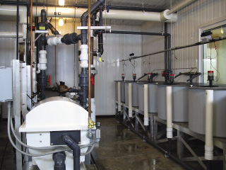 Recirculation system at the Alma Aquaculture Research Station