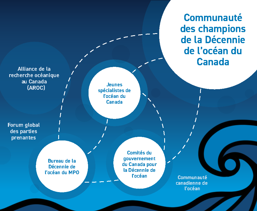 Représentation l’écosystème en place afin de soutenir le développement de la contribution Canadienne à la Décennie.