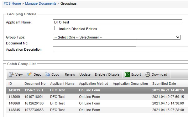 Image of Grouping Criteria section