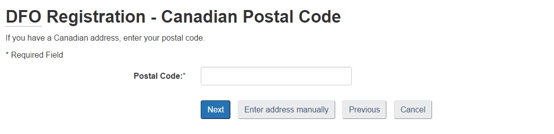 Canadian postal code page