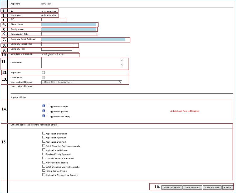 Image of Add new user / Edit user information page