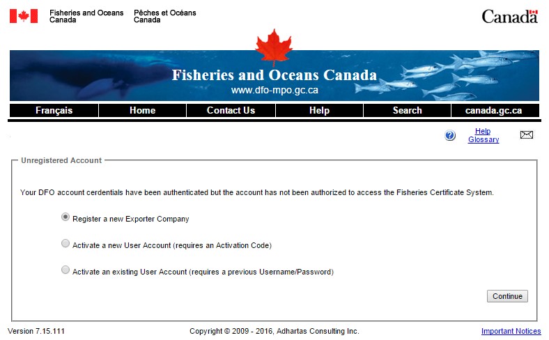 Image of Register a new exporter company page