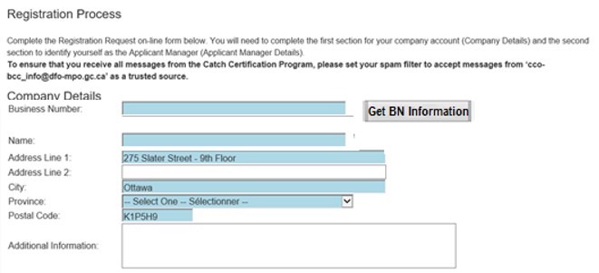 Image of Registration process page