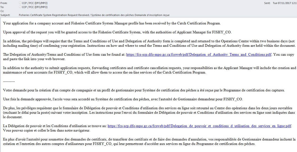 Image of confirmation email