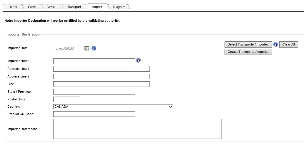 Image of Import tab