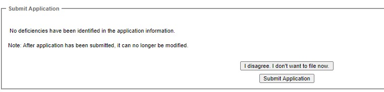 Image of Submit application button