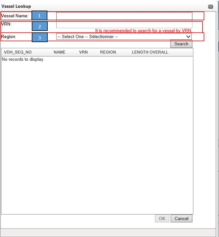 Image of Vessel Lookup window