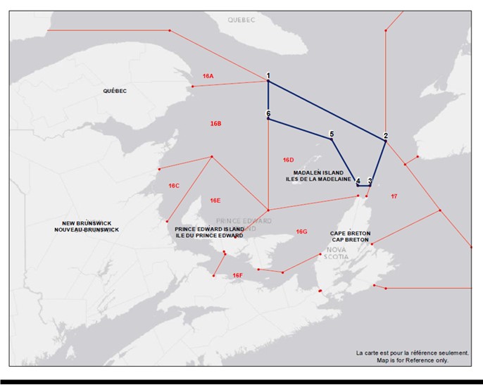 Map showing the fishery coordinates