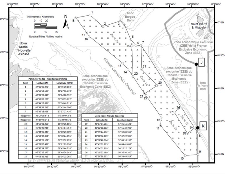 Carte de la zone de protection marine du chenal Laurentien