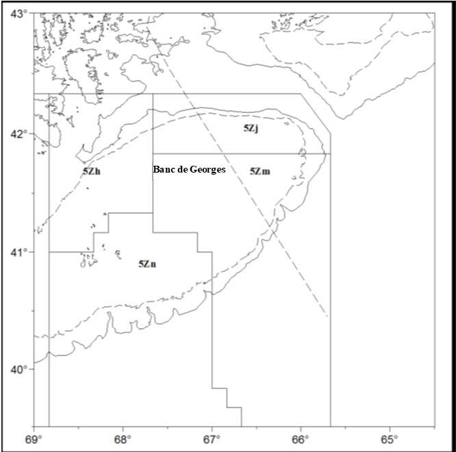 Divisions 5Z de l’Organisation des pêches de l’Atlantique Nord-Ouest