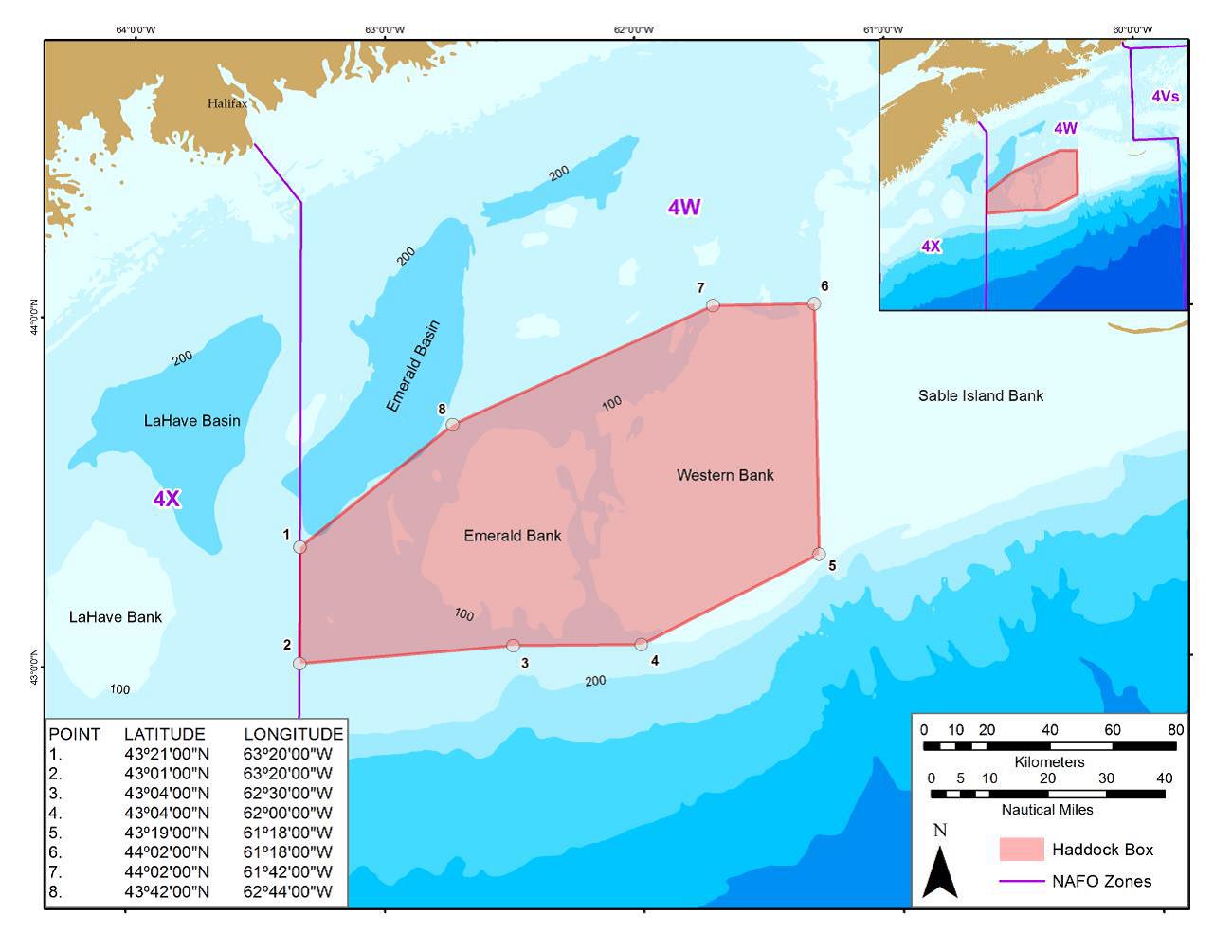 Map of Western-Emerald Banks conservation area