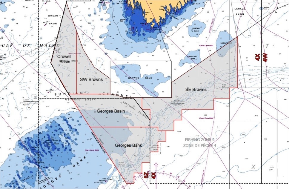 Map illustrating main fishing grounds in LFA 41