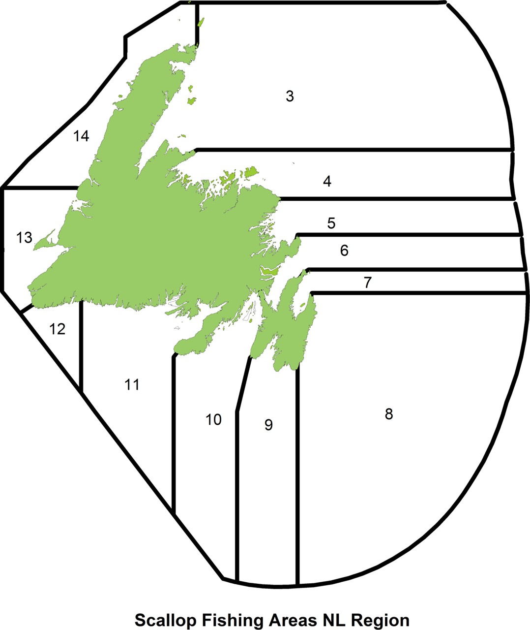 Scallop fishing areas NL region
