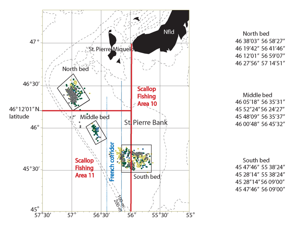 Figure 2: Offshore Scallop Fishing Areas (SFA) within Newfoundland region