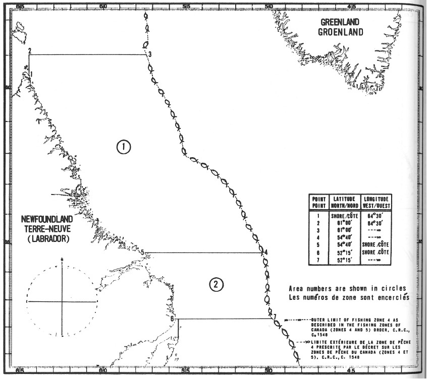 Carte de la zone de pêche du homard (ZPH)