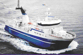 Typical offshore shrimp fishing vessel