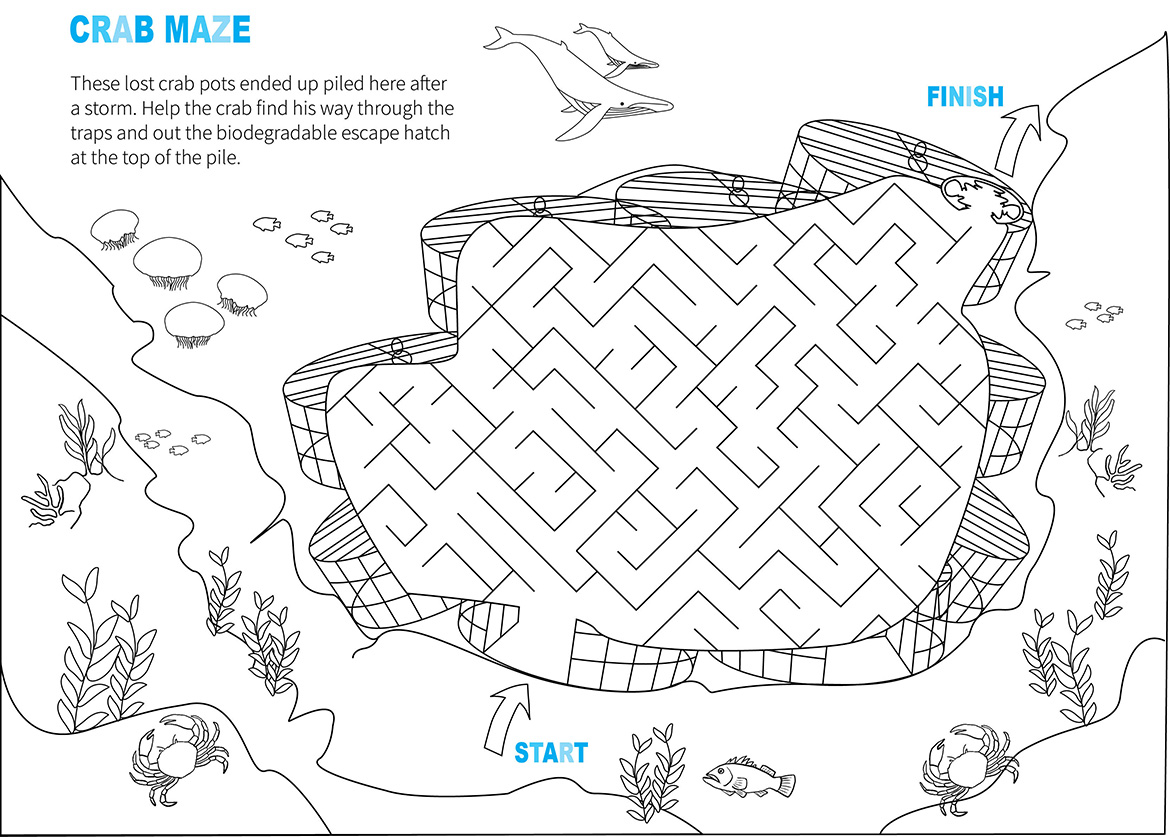 A maze activity where you draw a line from the entrance to the exit.
