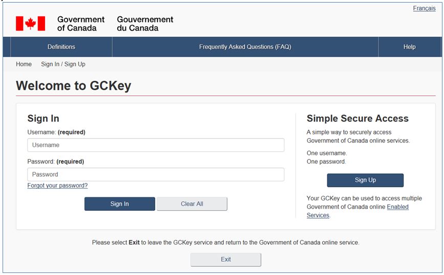 Screenshot : Sign-in, sign-up page