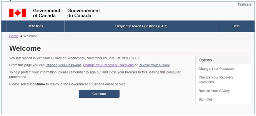 Screenshot : GCKey Welcome page