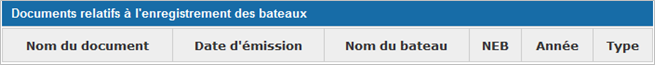 Cette image présente la section « Documents relatifs à l’enregistrement des bateaux »