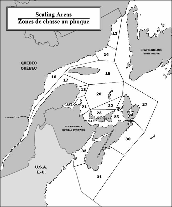 Zones de chasse au phoque du Golfe