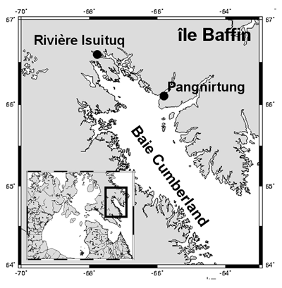 Baie Cumberland incluant le réseau hydrographique de la rivière Isuituq et Pangnirtung