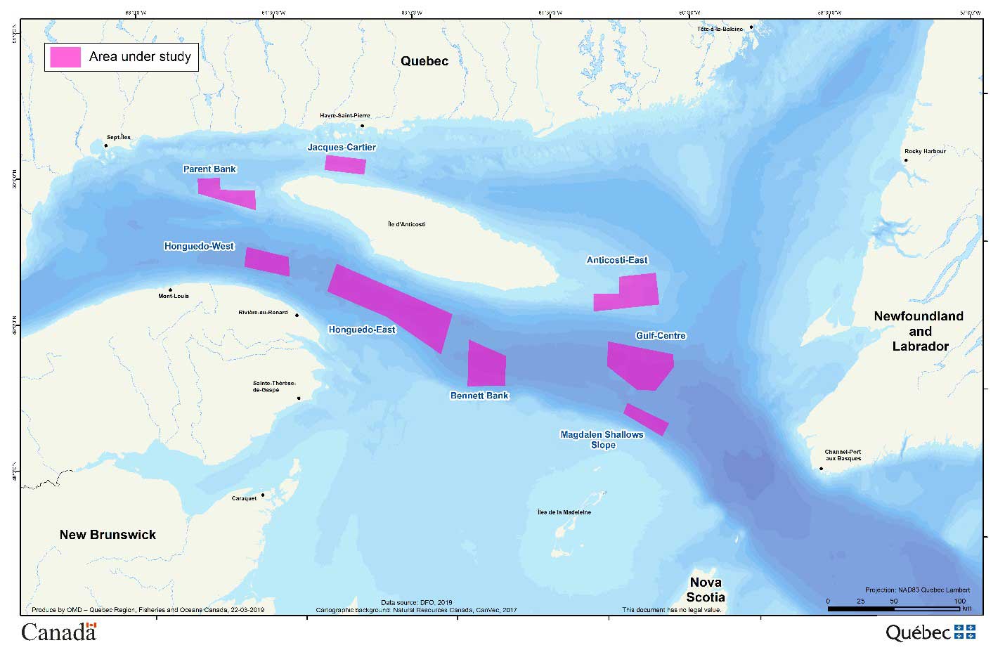 Map: Northern Gulf of St. Lawrence study area