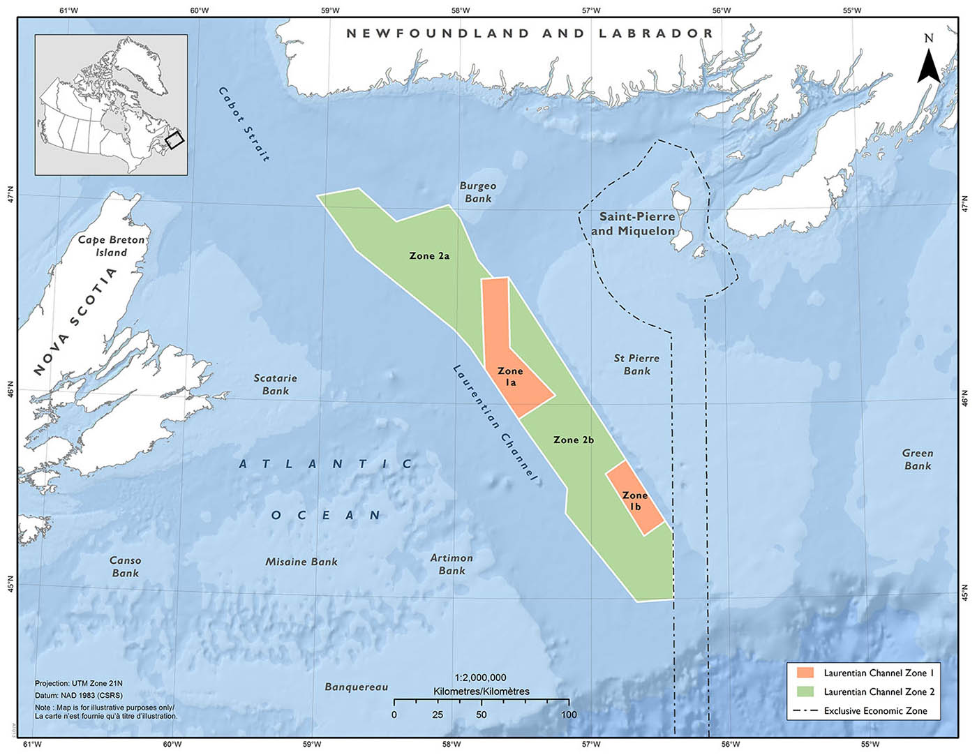 Map: Laurentian Channel Marine Protected Area (MPA)