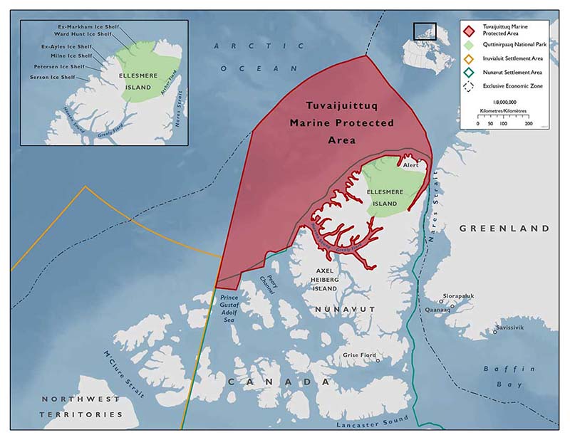 Map: Tuvaijuittuq Marine Protected Area