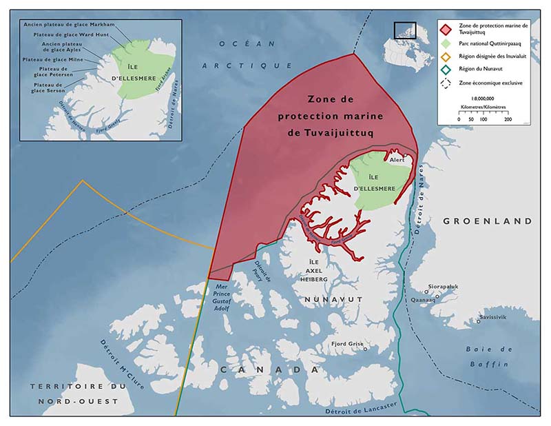 Carte : Zone de protection marin Tuvaijuittuq