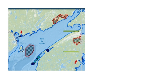 La baie de Fundy avec une barre de défilement.