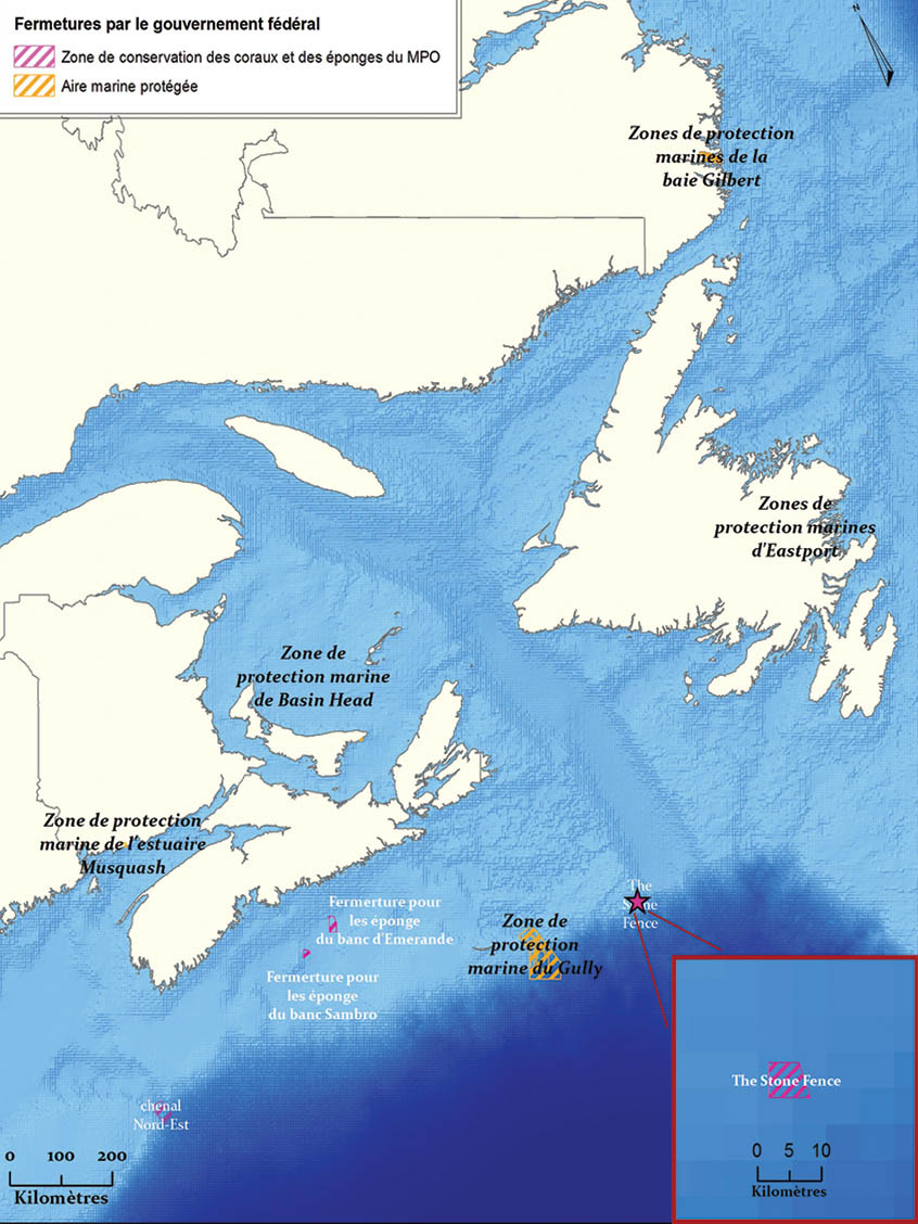 Figure 4: Fisheries and Oceans Canada closed areas (Newfoundland and Labrador, Maritimes, Gulf and Quebec)