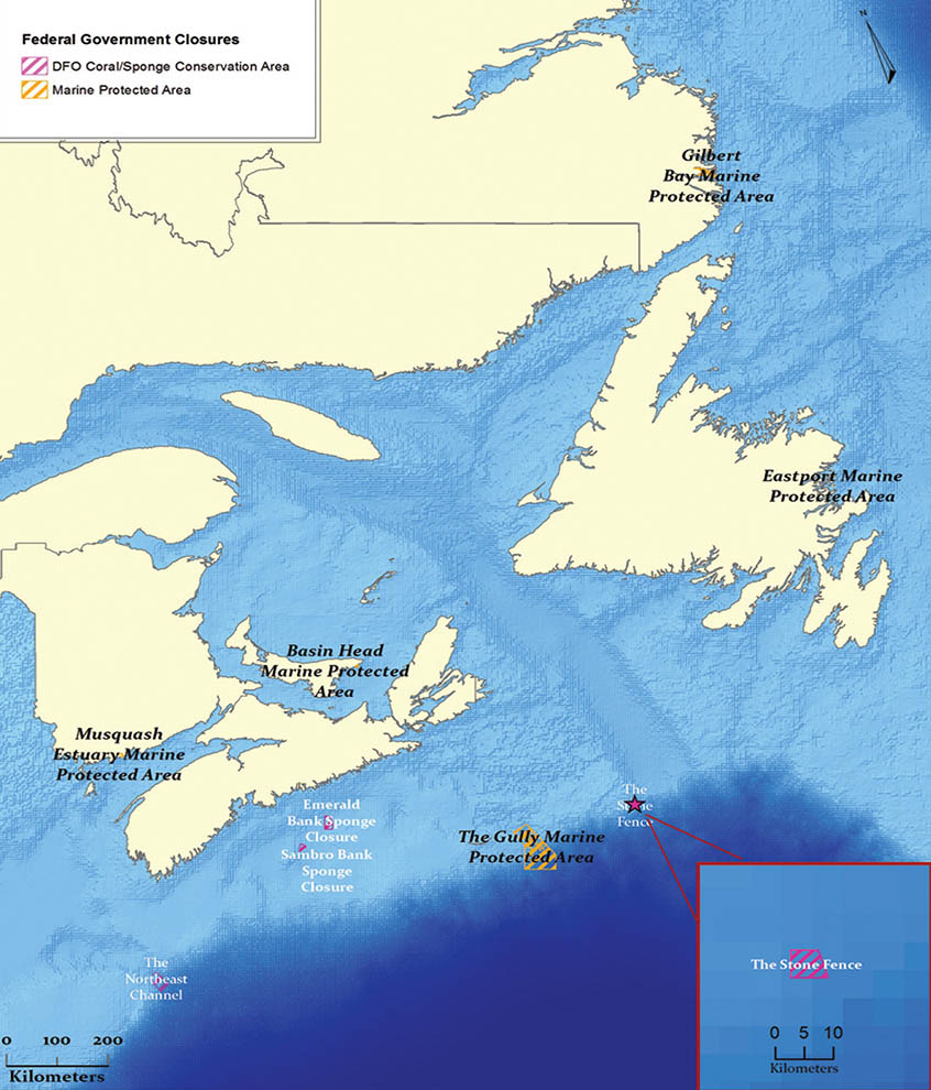 ﻿Figure 4: Fisheries and Oceans Canada closed areas (Newfoundland and Labrador, Maritimes, Gulf and Quebec)