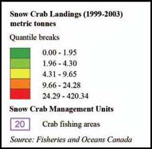 Legend: Snow Crab Landings (1999-2003)