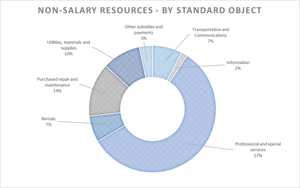 Graph outlining non-salary resources by standard object.