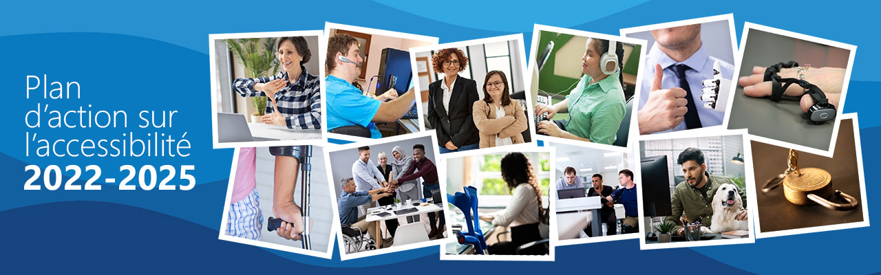 Montage photo de diverses personnes ayant un handicap