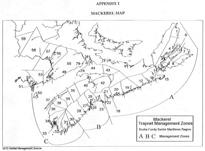 Map of Mackerel trapnet management zones