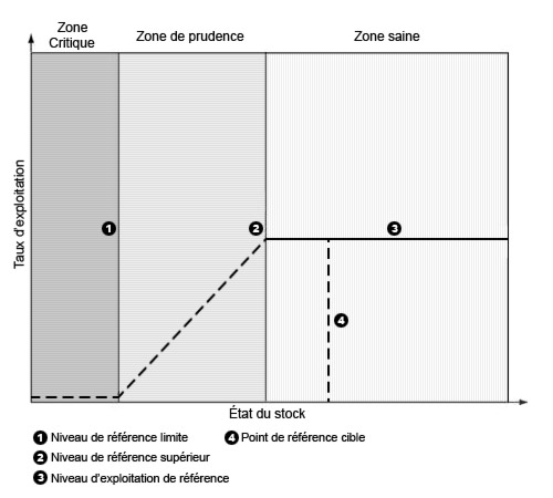 Points de référence et zone d’état du stock