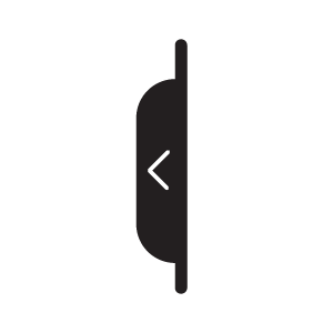 collapse list button: a tab pointing left