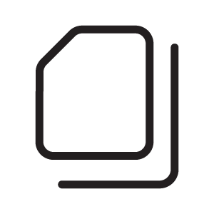Copy URL link button: square with a line tracing the right and bottom sides