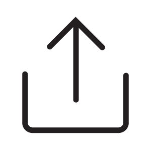 export button: an arrow pointing up and out of a container