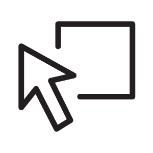 select rectangle button: a white arrow hovering over a rectangle